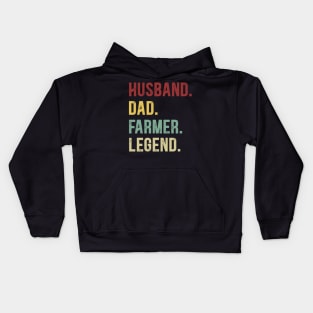 Farmer Funny Vintage Retro Shirt Husband Dad Farmer Legend Kids Hoodie